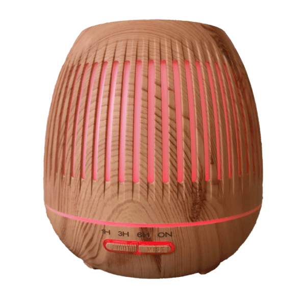 Aromatherapie diffuser in houtlook, ideaal voor ontspanning en wellness.